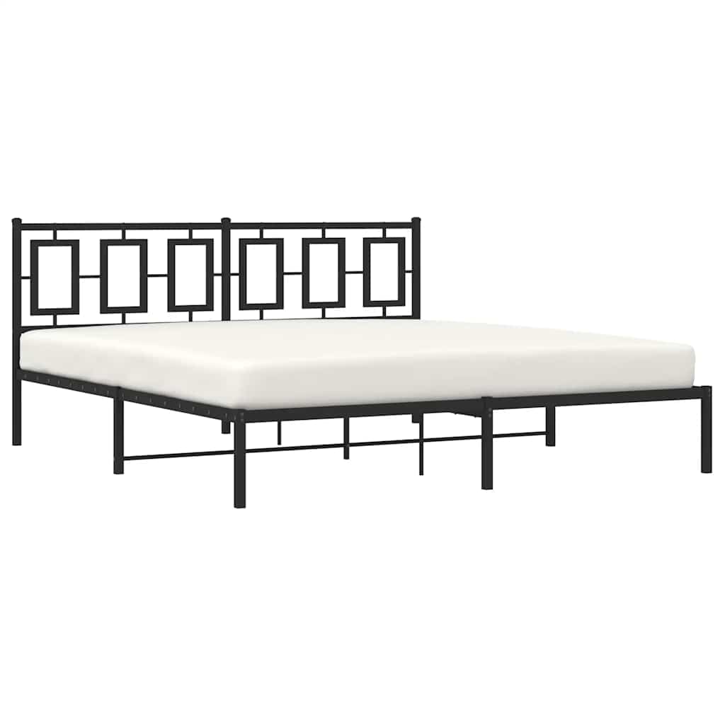 Bettgestell mit Kopf- und Fußteil Metall Weiß 180x200 cm