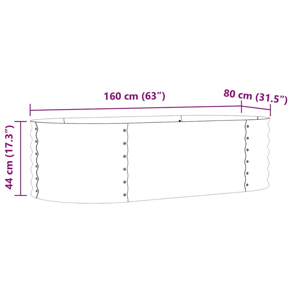 Hochbeet Grün 400 x 80 x 81 cm Stahl