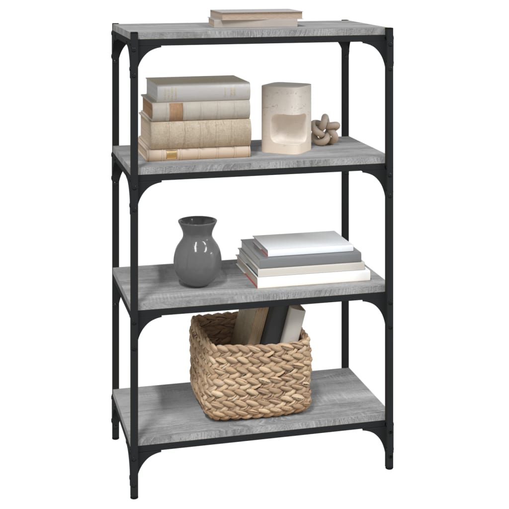 Bücherregal Schwarz 40x33x70,5 cm Holzwerkstoff und Stahl