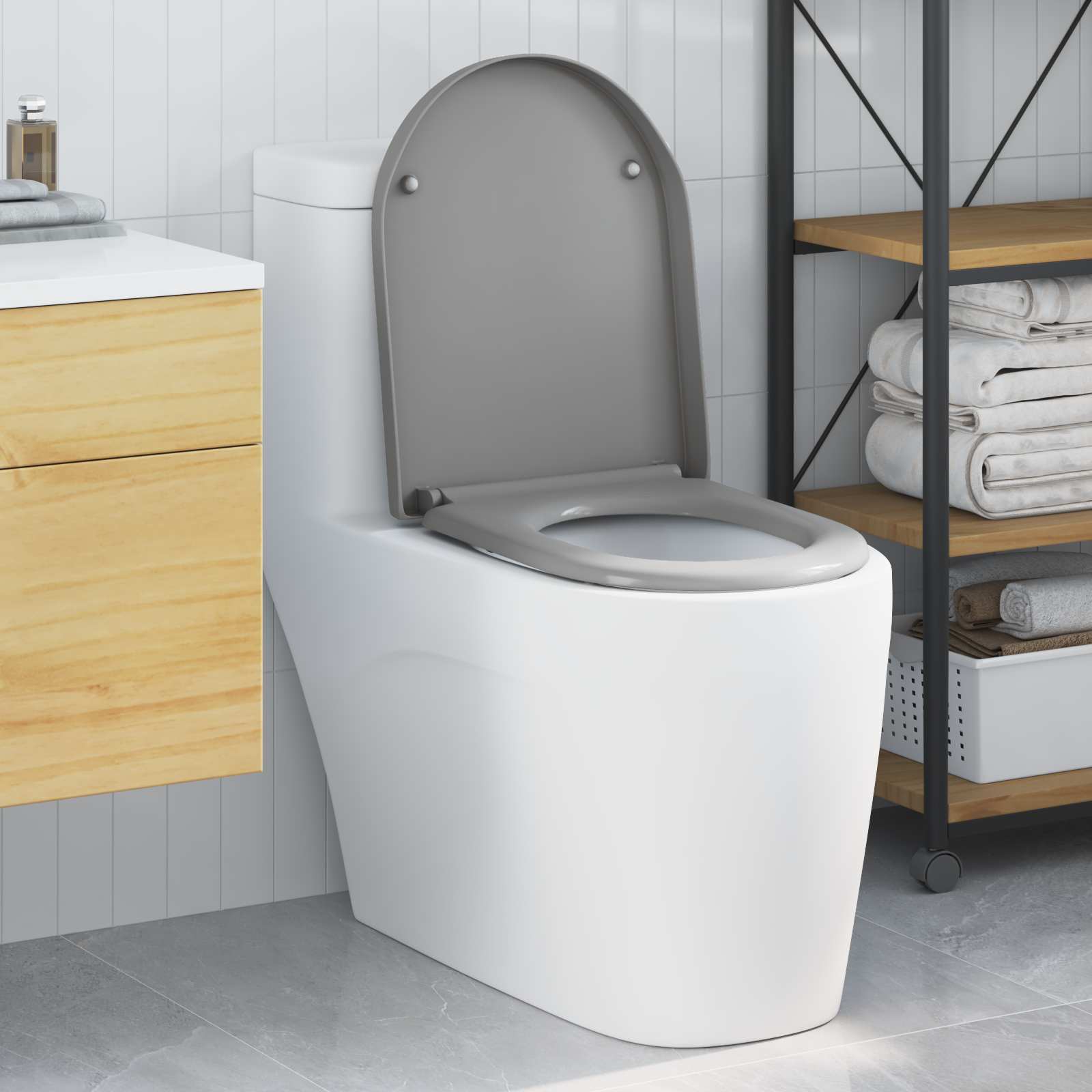 Toilettensitz Anthrazit 49 x 36 x 4 cm Duroplast