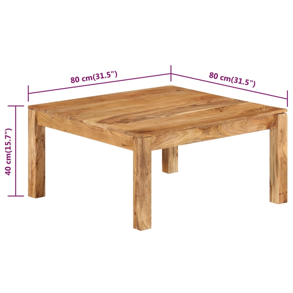 Couchtisch 80x80x40 cm Massivholz Mango