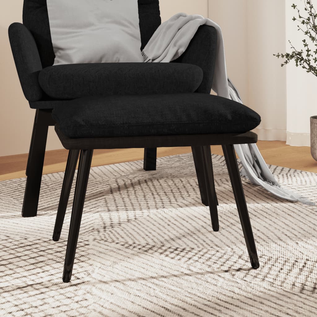 Fußhocker Hellgrau 45x29,5x35 cm Stoff und Kunstleder