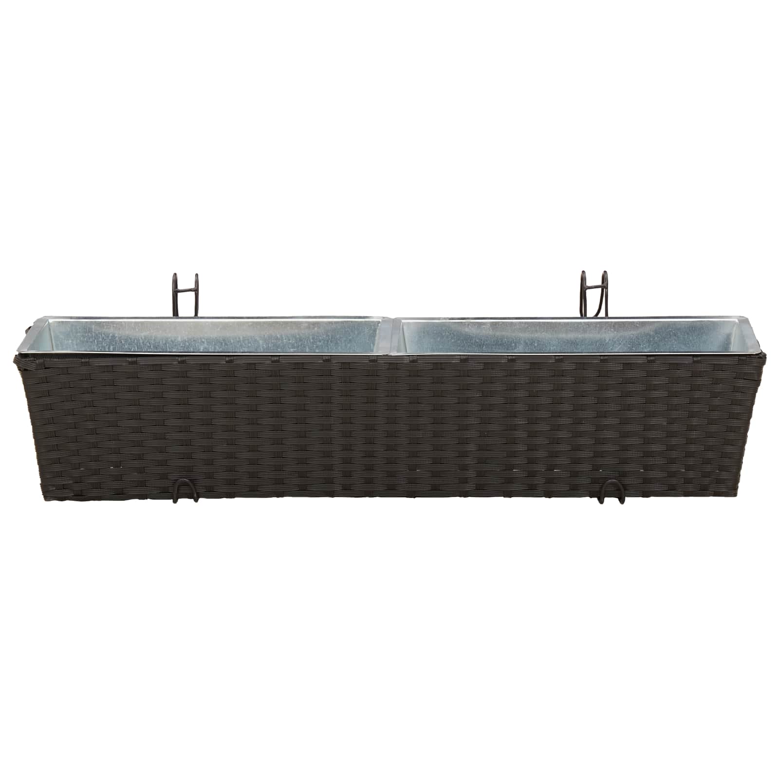 Balkon 2 pcs Schwarz 50 x 17 x 17 cm Metall