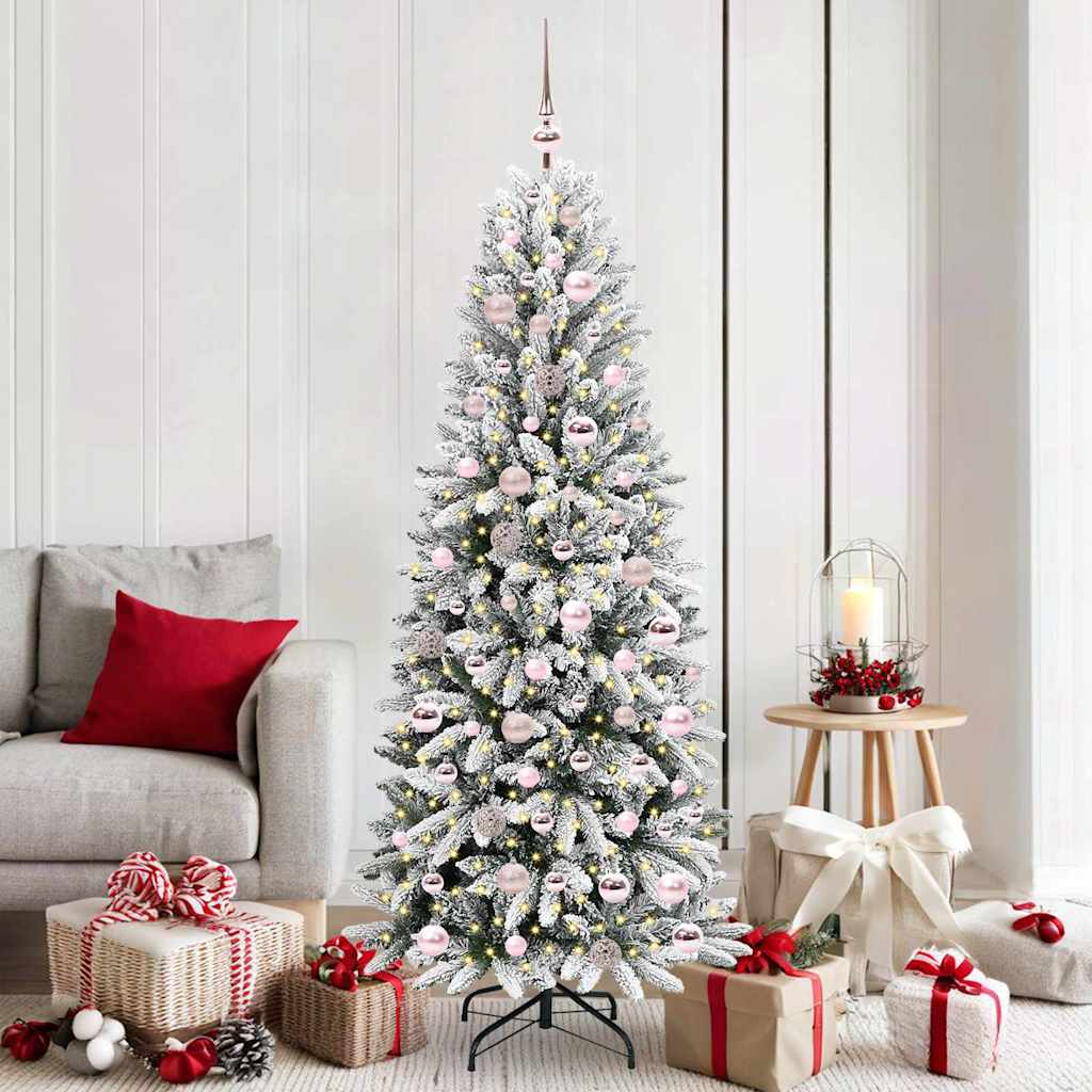 Künstlicher Weihnachtsbaum mit 150 LEDs mit Ständer Weiß 120 cm