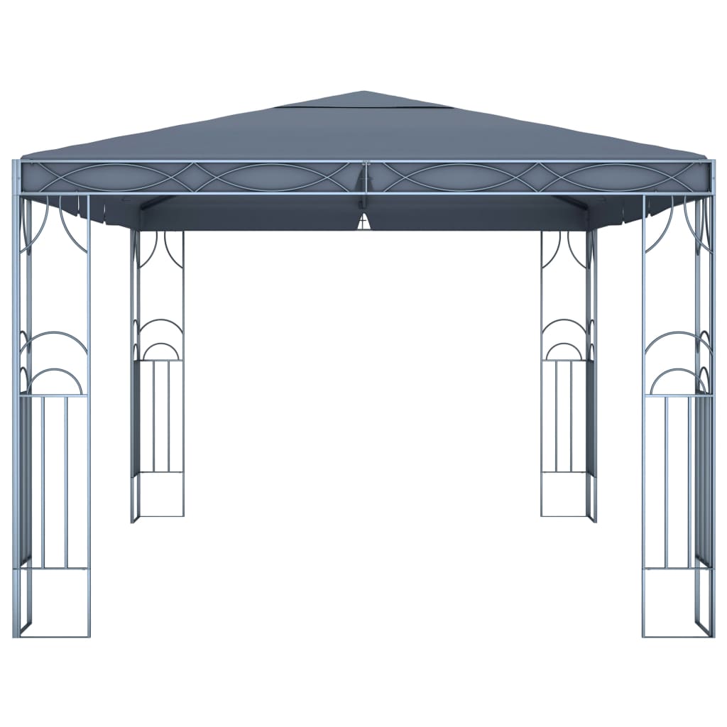 Pavillon mit LED-Lichterkette 300x300 cm Cremeweiß
