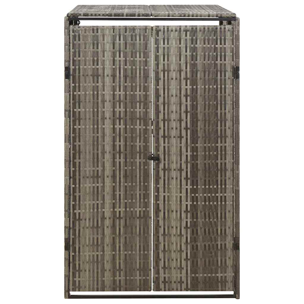 Mülltonnenbox für 1 Tonne Schwarz 70x80x117 cm Poly Rattan