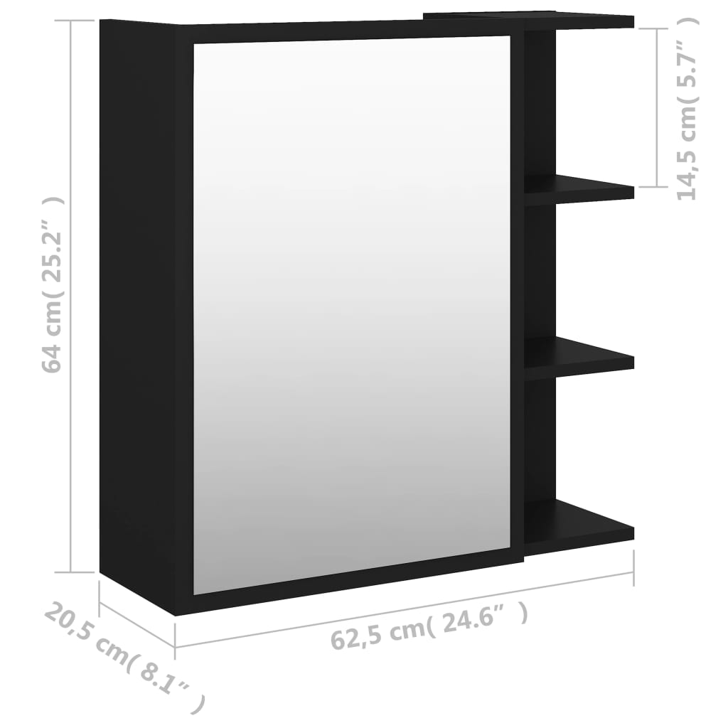 Bad-Spiegelschrank Weiß 62,5x20,5x64 cm Holzwerkstoff