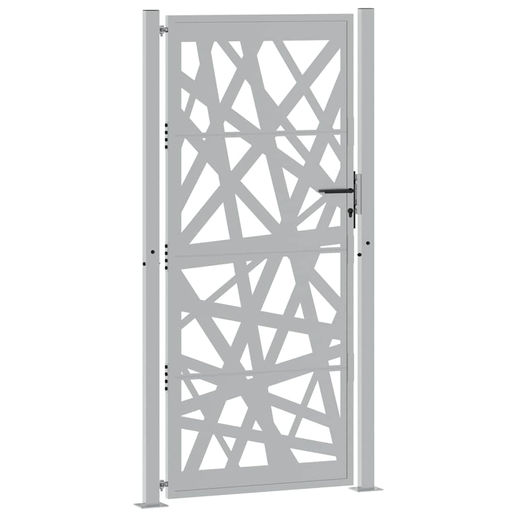 Gartentor Schwarz 100x100 cm Stahl Lichtdesign