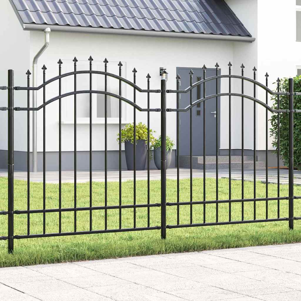 Gartenzaun Woerden mit Speerspitze Schwarz 240 x 75 cm Stahl