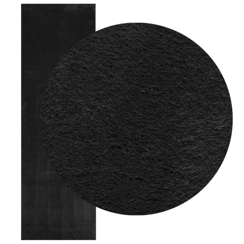 Teppich HUARTE Kurzflor Weich und Waschbar Anthrazit 60x110 cm