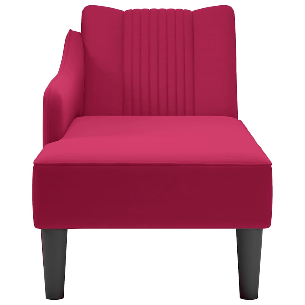 Chaiselongue mit Rechter Armlehne Blau Samt