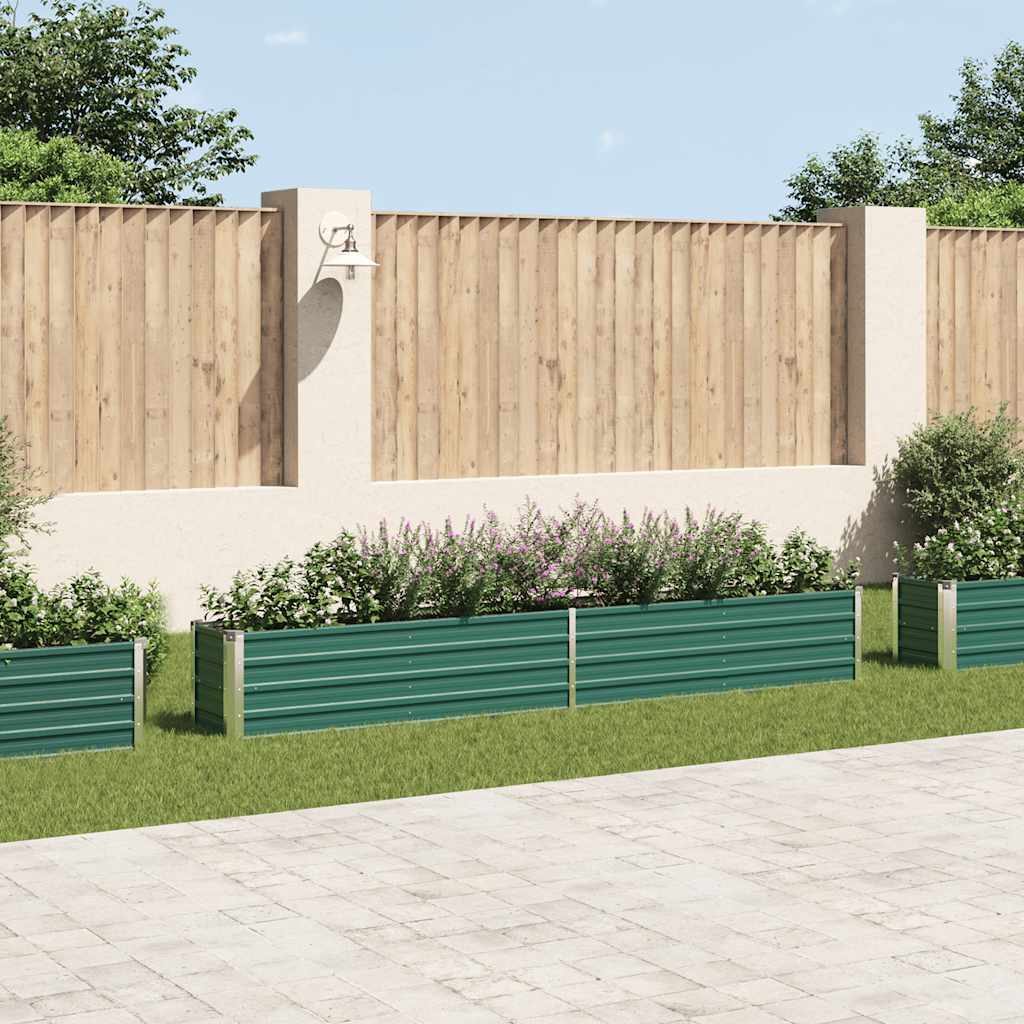 Garten-Hochbeet Verzinkter Stahl 240x80x77 cm Grün