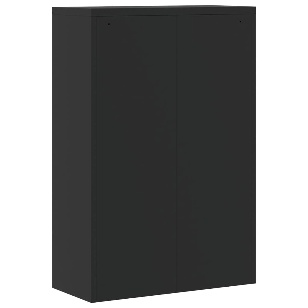 Aktenschrank mit 2 Türen Grau 90 cm Stahl