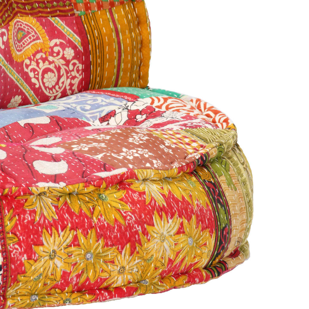 2-Sitzer Modularer Pouf Patchwork Stoff