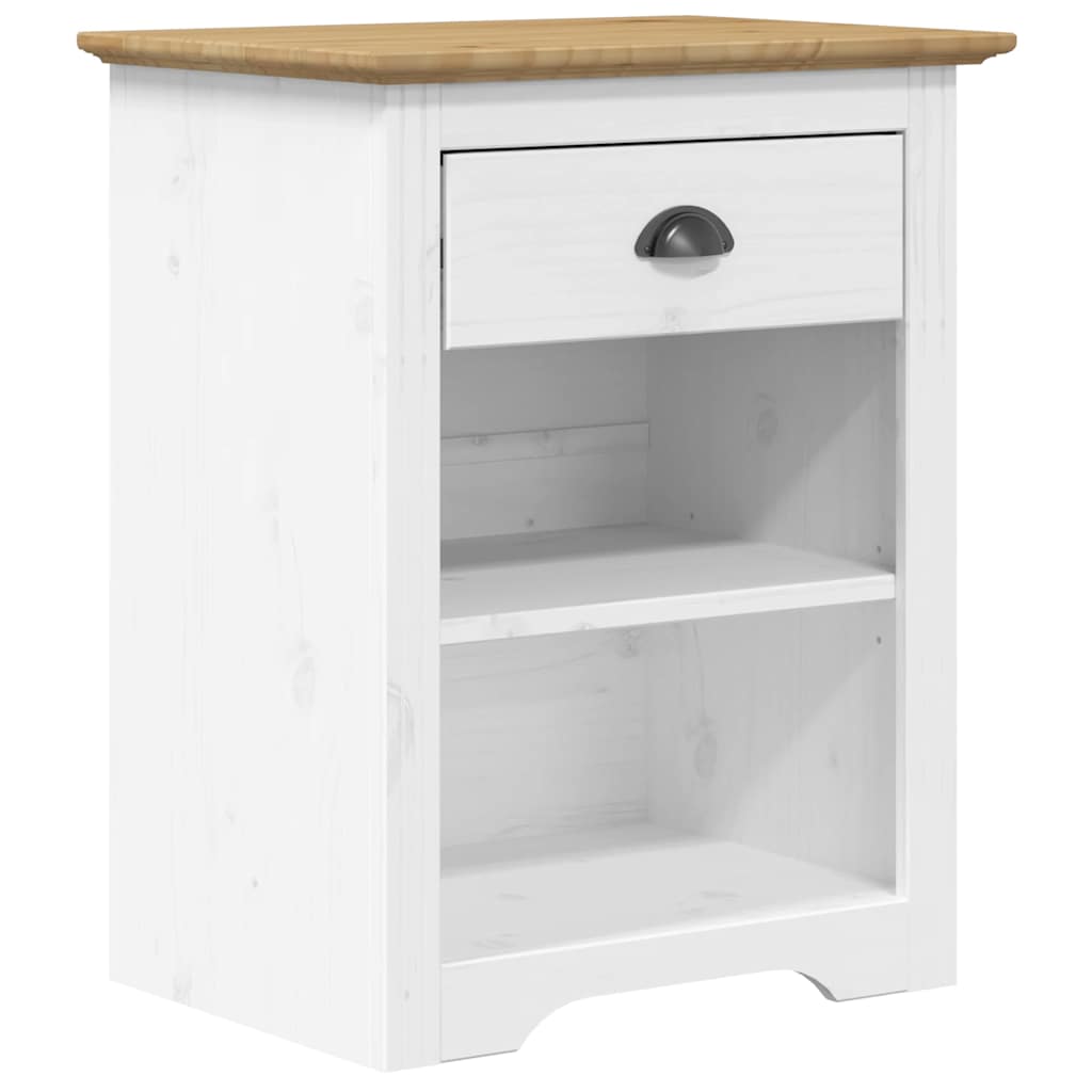 Nachttisch BODO Weiß 53x38,5x67 cm Massivholz Kiefer
