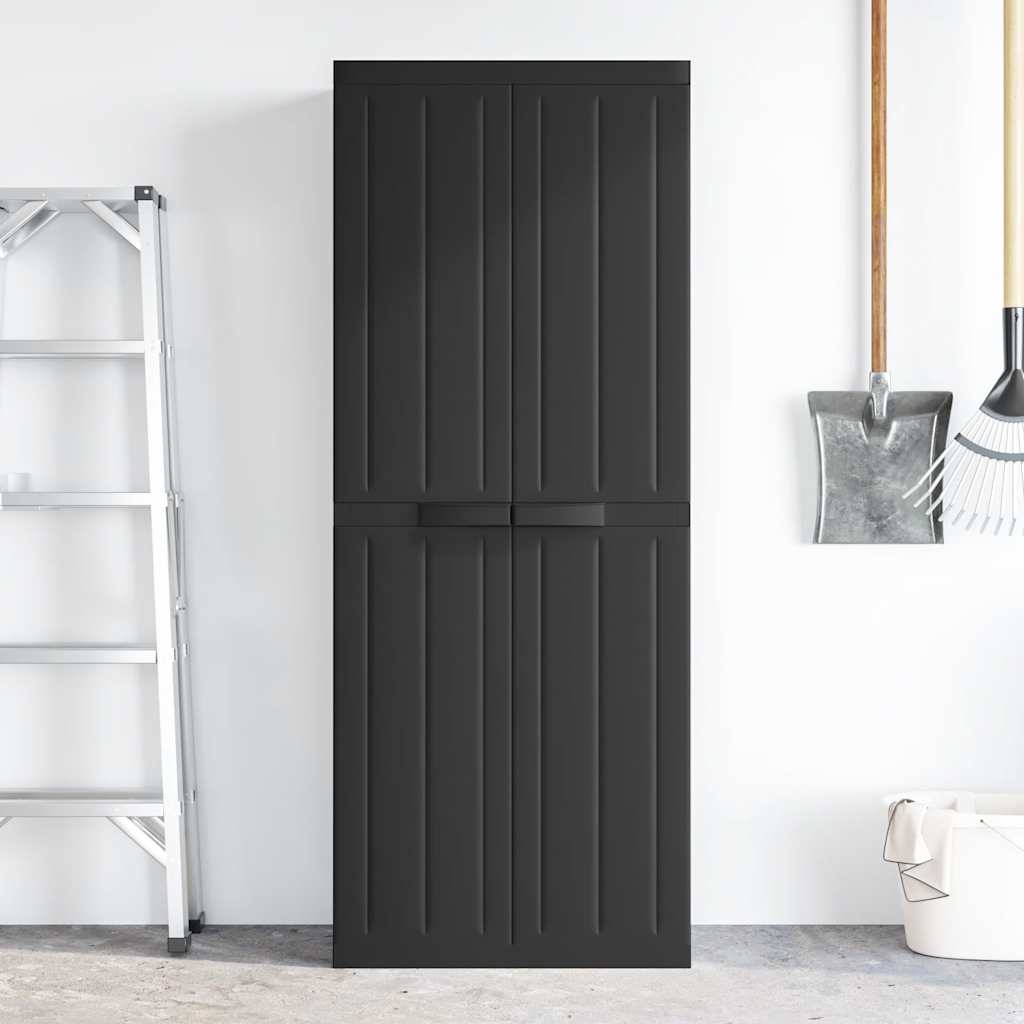 Gartenschrank Grau und Schwarz 65x37x85 cm PP