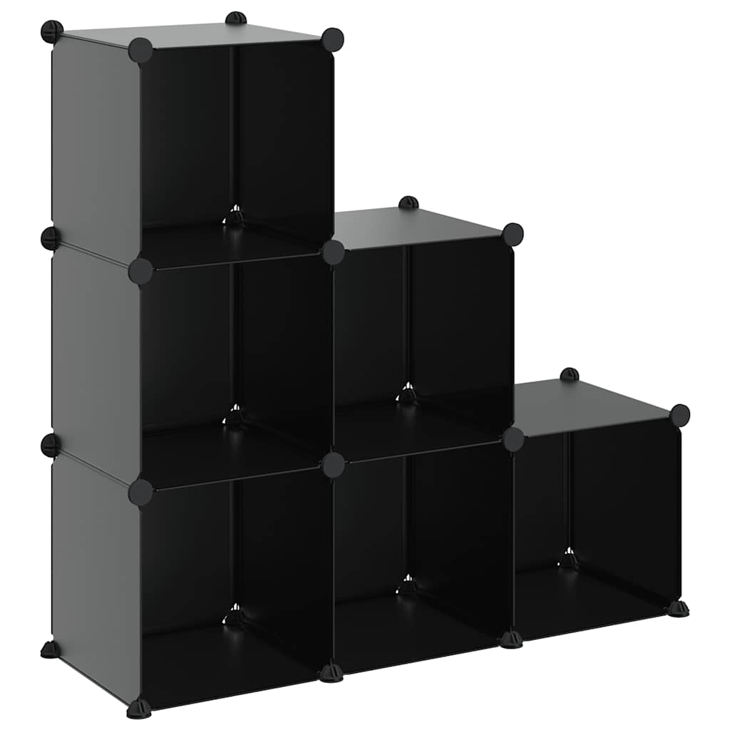 Regalsystem mit 12 Würfeln Schwarz PP