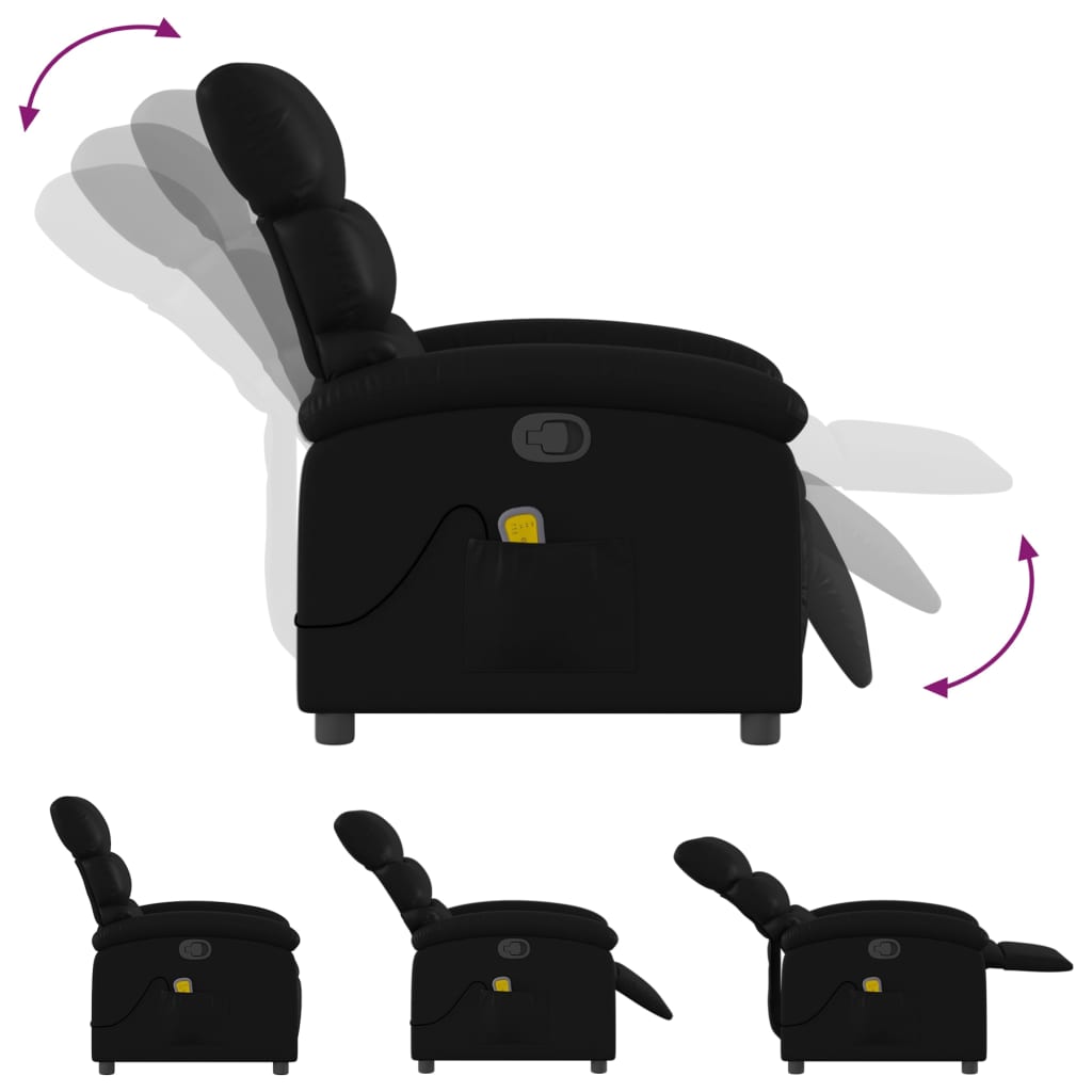 Massage-Relaxsessel, Kunstleder, Schwarz