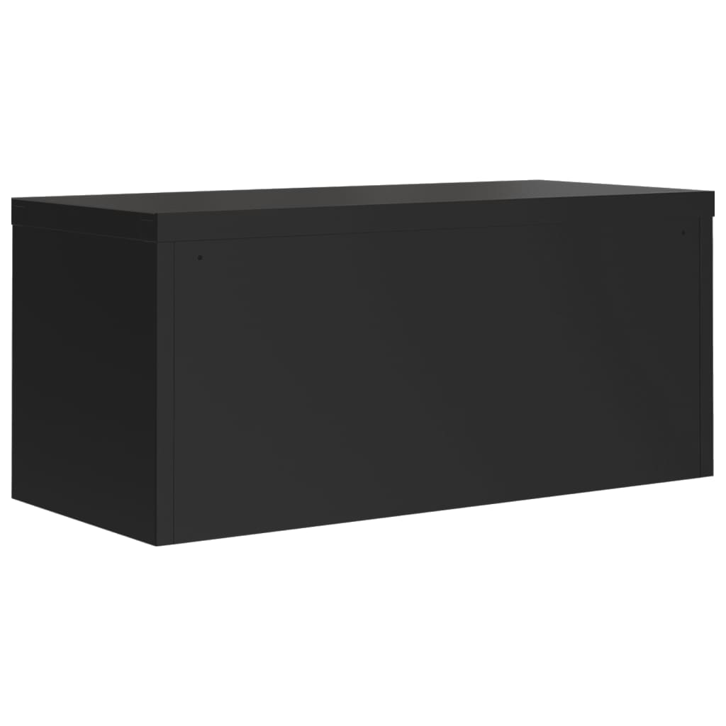 Aktenschrank mit 2 Türen Grau 90 cm Stahl
