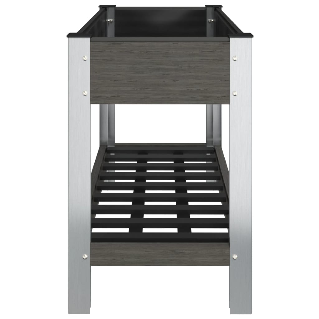 Garten-Hochbeet mit Ablage 50x50x90 cm WPC Grau