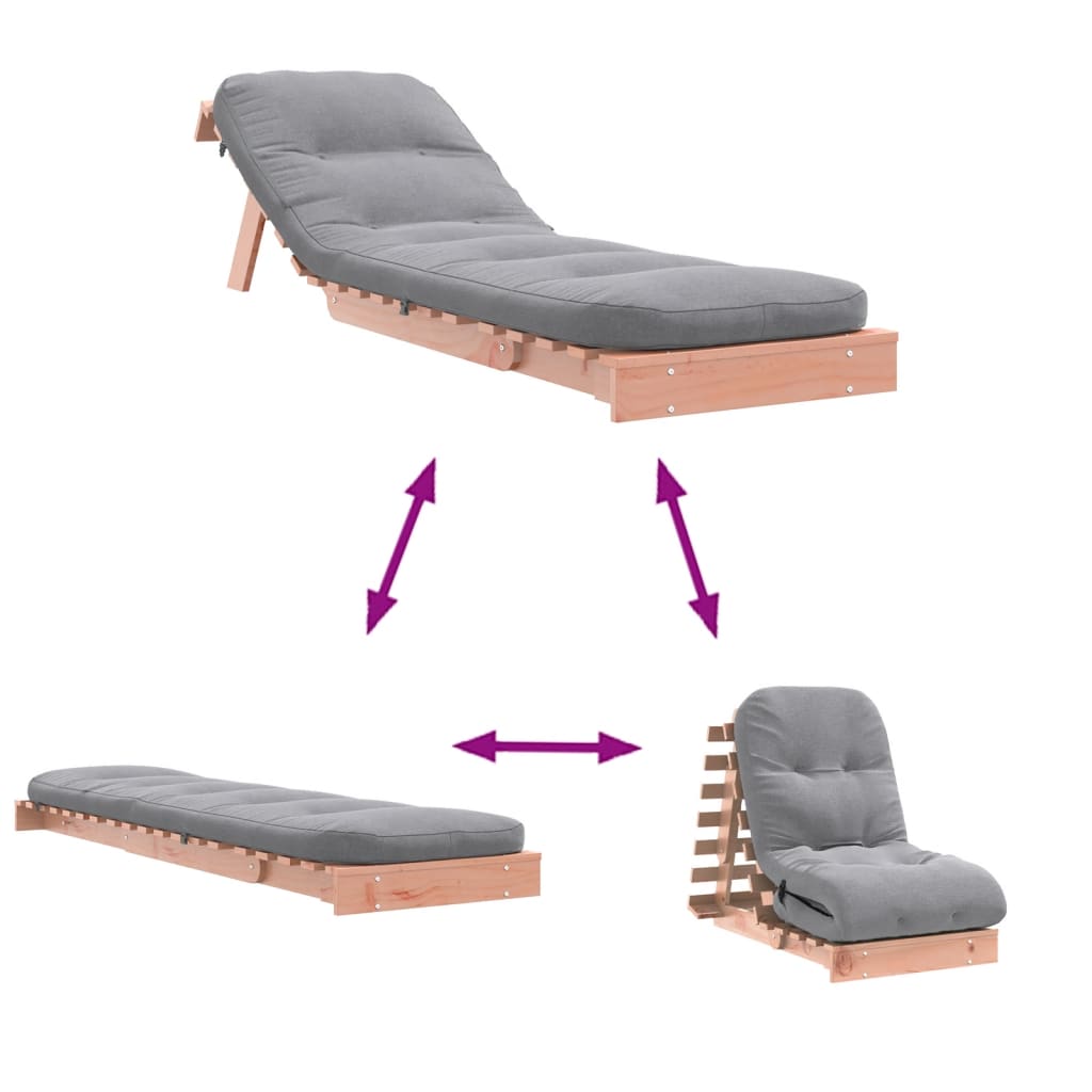 Futon Schlafsofa mit Matratze Braun 70x206x11 Massivholz Kiefer