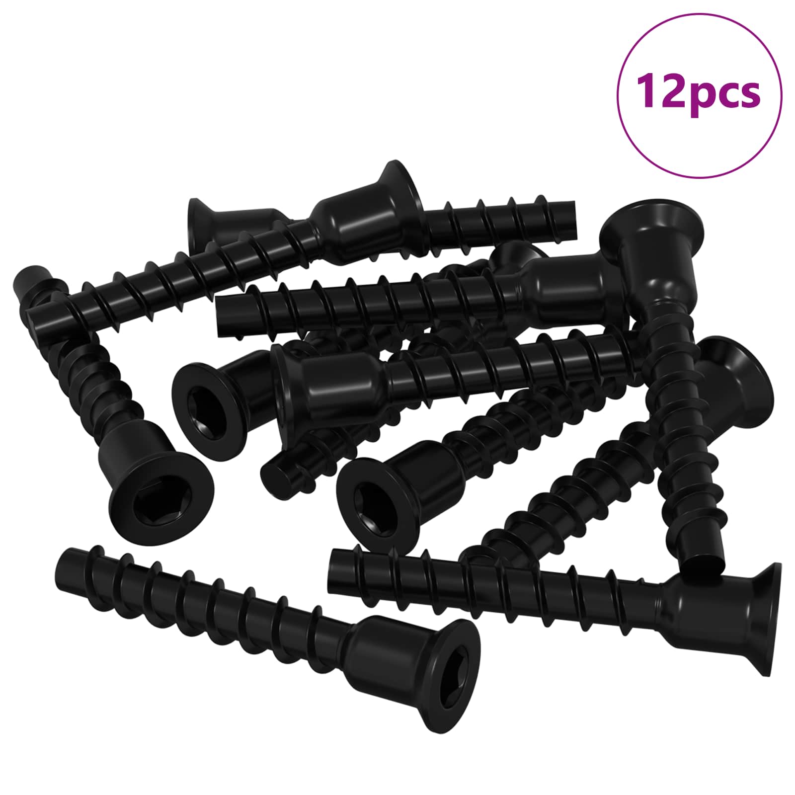 Steckkappen-Schraube 2 pcs Schwarz 7 x 40 mm Eisen