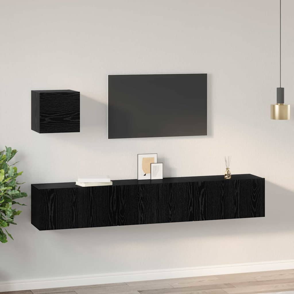 4-tlg. TV-Schrank-Set Weiß Holzwerkstoff