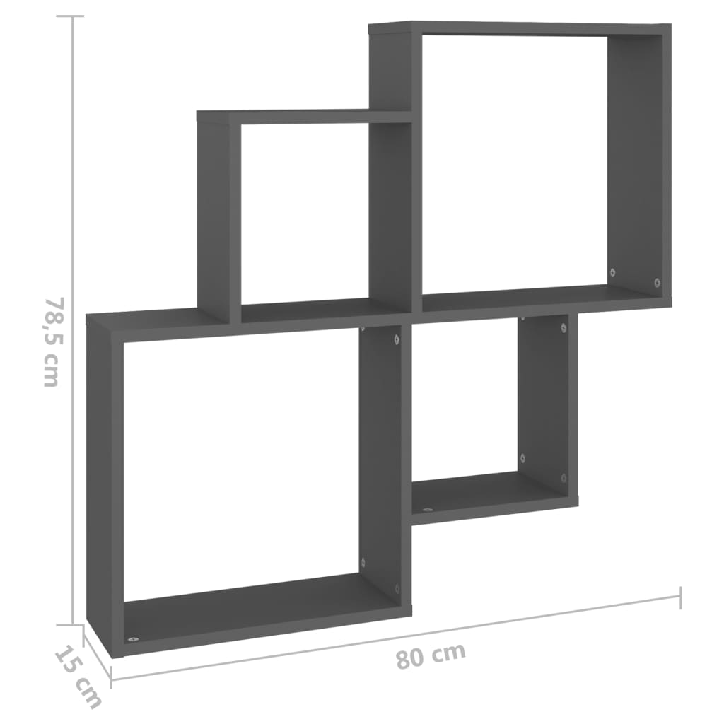 Würfelregal Weiß 80x15x78,5 cm Holzwerkstoff