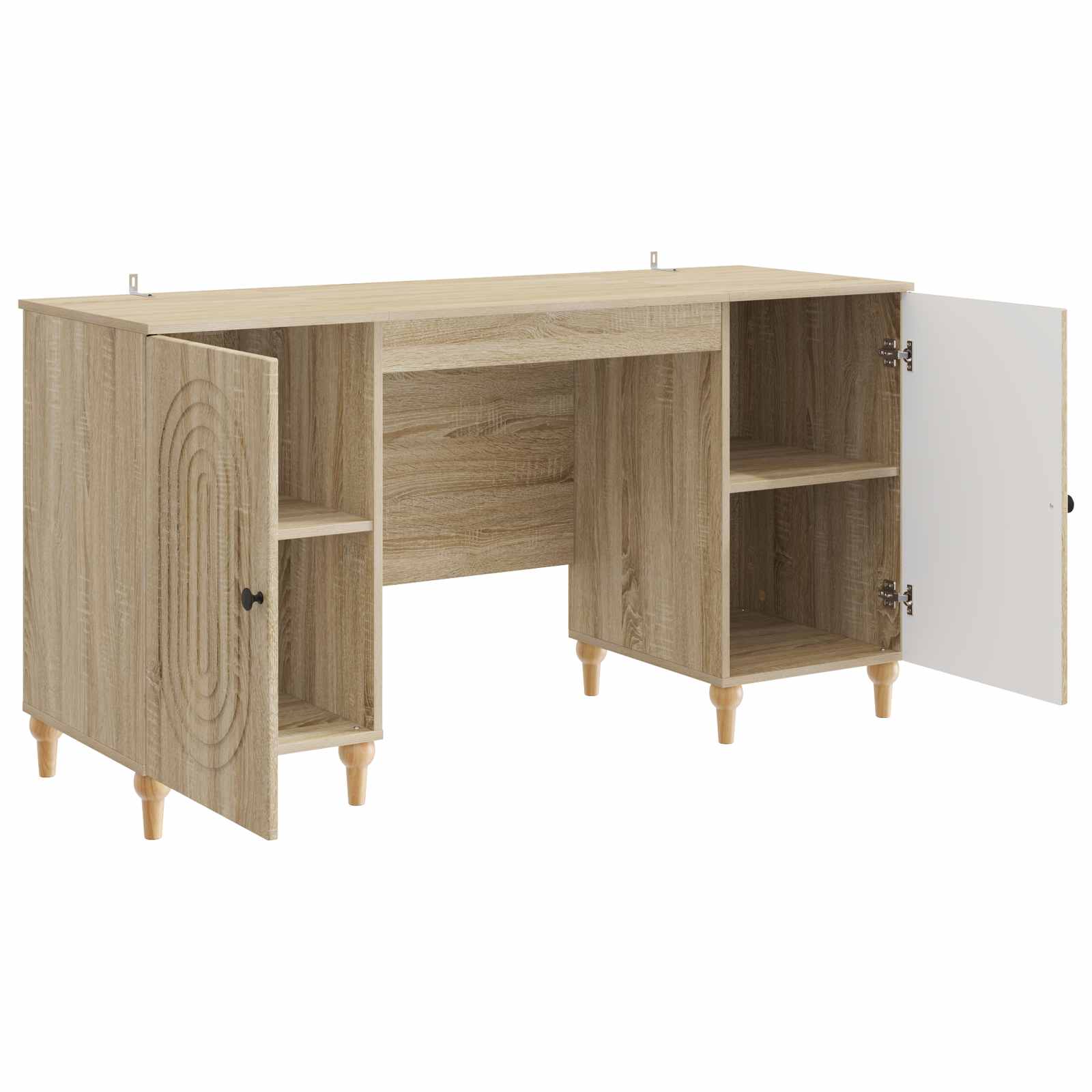 Schreibtisch mit Regal Schwarz 142,5 x 50 x 75 cm Holzwerkstoff