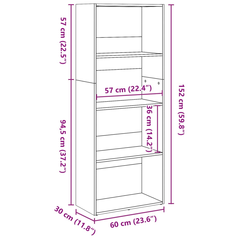 Bücherregal Weiß 80x30x189 cm Holzwerkstoff