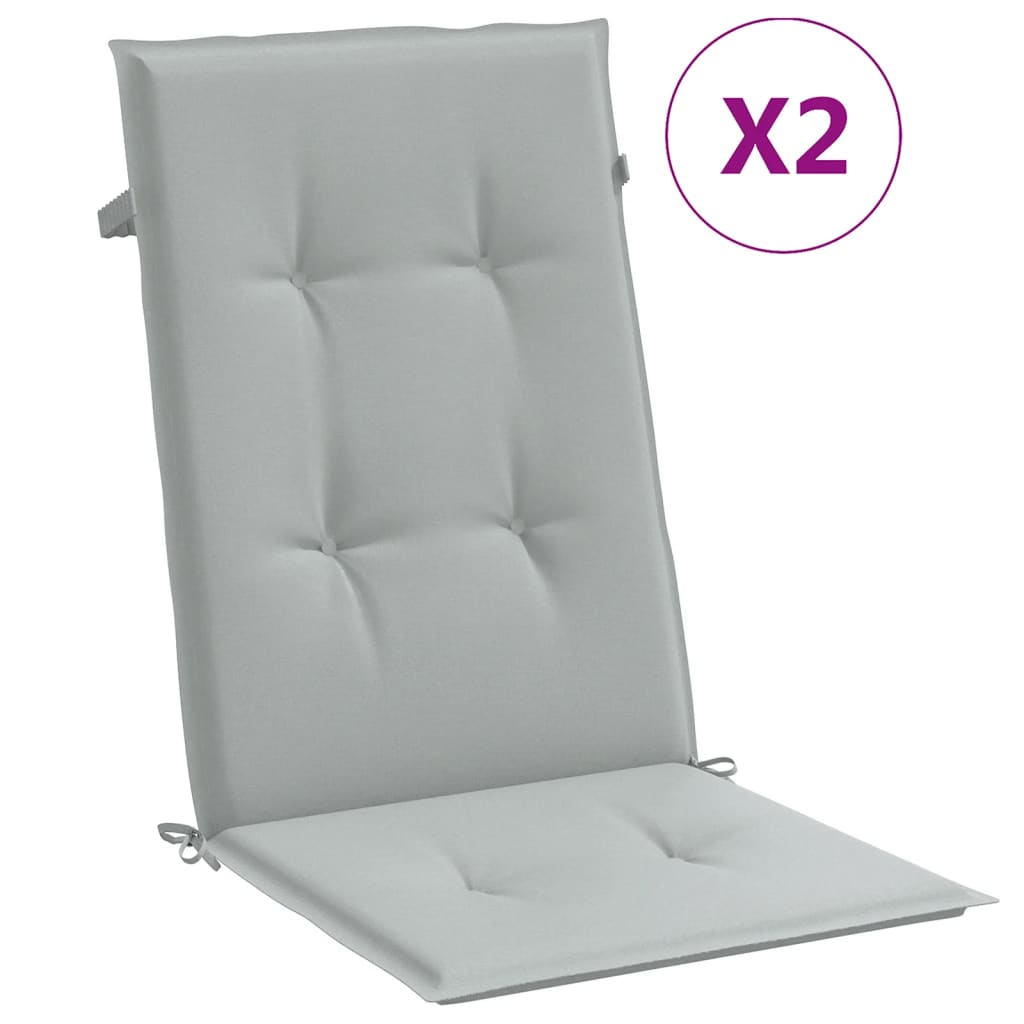 Hochlehner-Auflagen 2 Stk. Melange Anthrazit 120x50x7cm Stoff