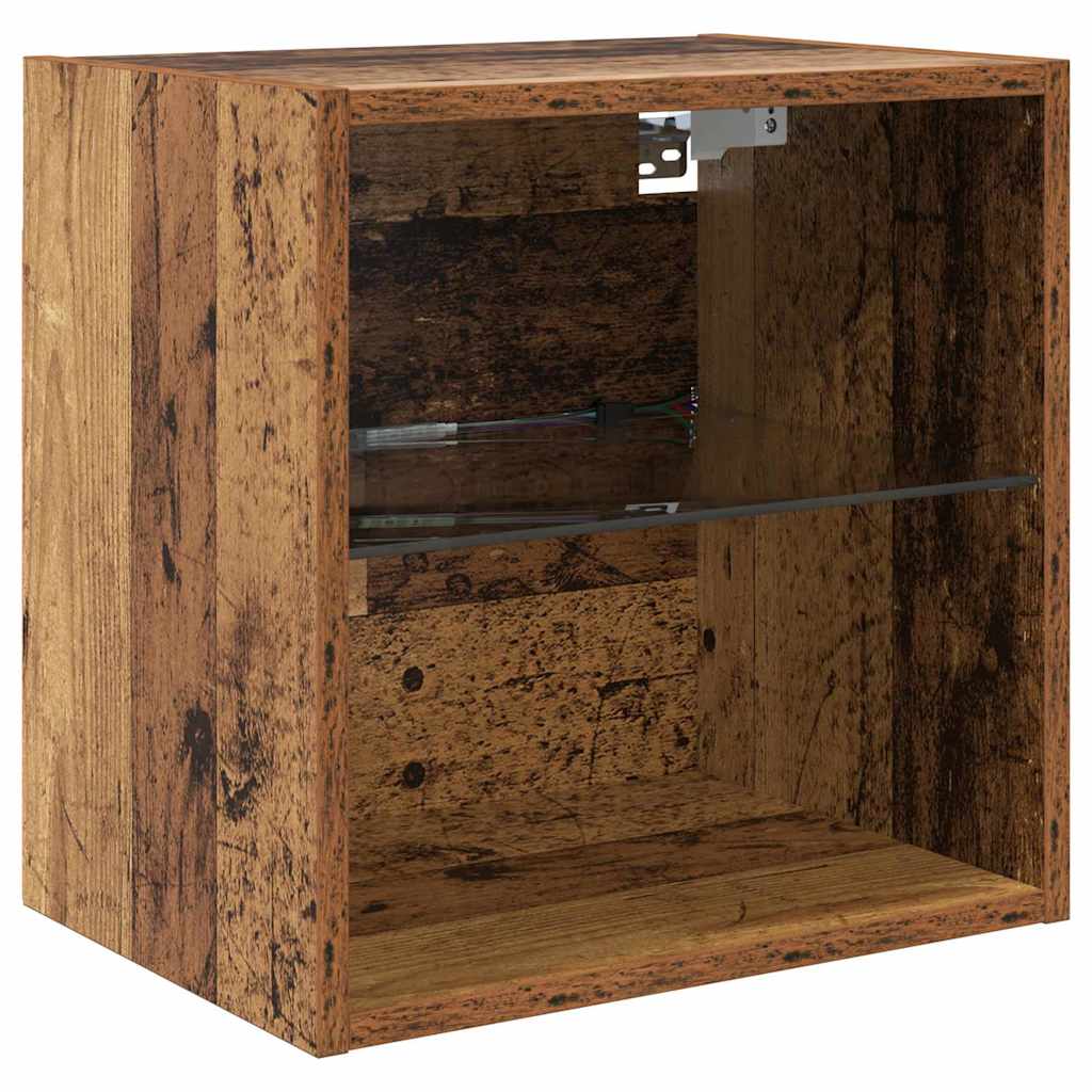 5-tlg. Wohnwand mit LED-Beleuchtung Weiß Holzwerkstoff