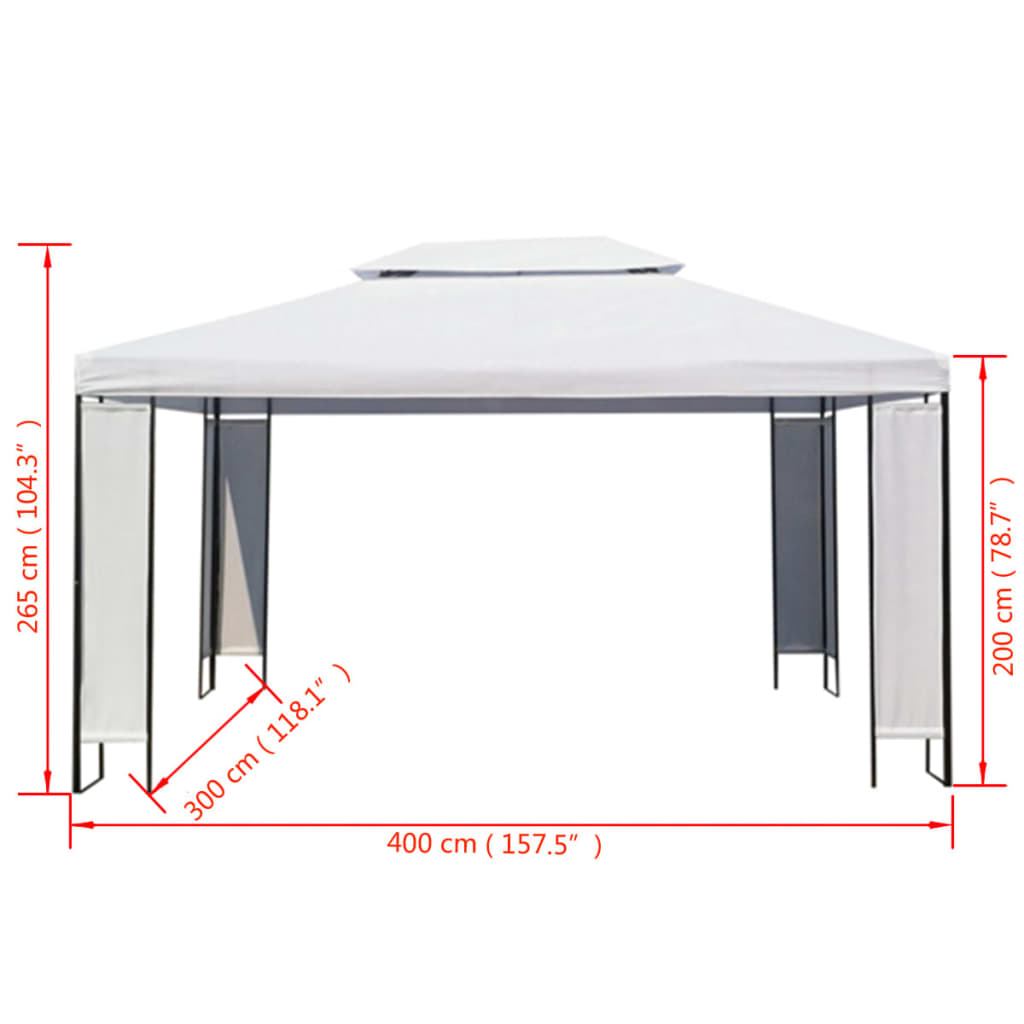 Gartenpavillon Anthrazit 300×400 cm