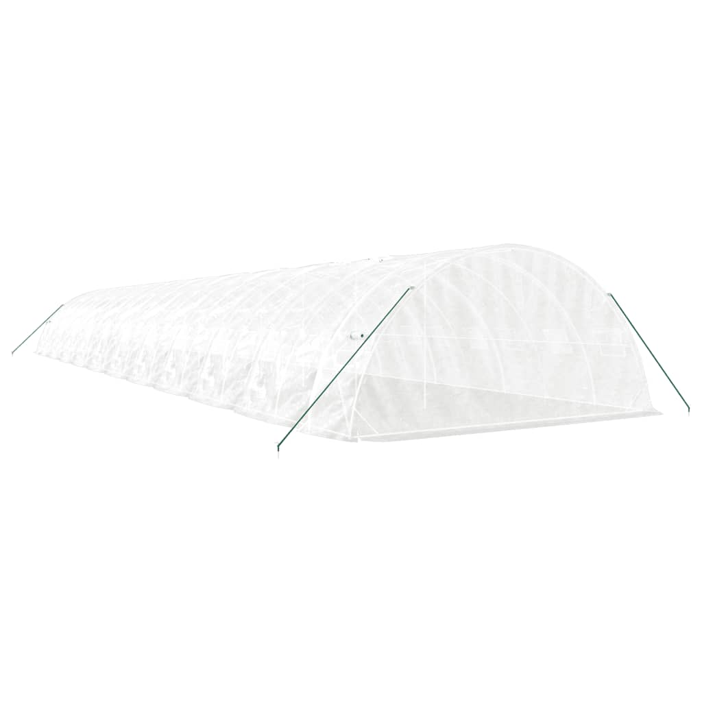 Gewächshaus mit Stahlrahmen Weiß 40 m² 8x5x2,3 m