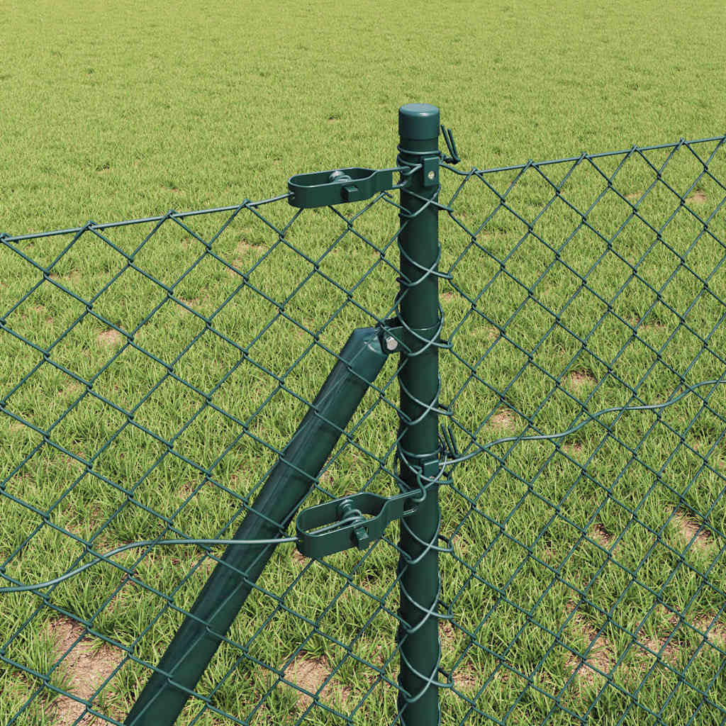 Outdoor Kettenglied-Zaun Erdfixierung 10 x 0,4 m Grün Netz