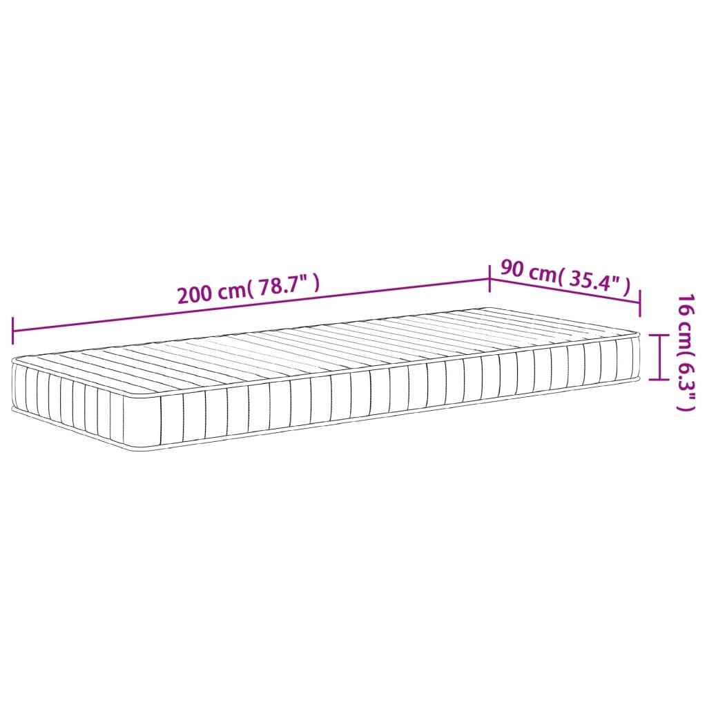 Matratze Schaumstoff Mittelweich 80x200 cm