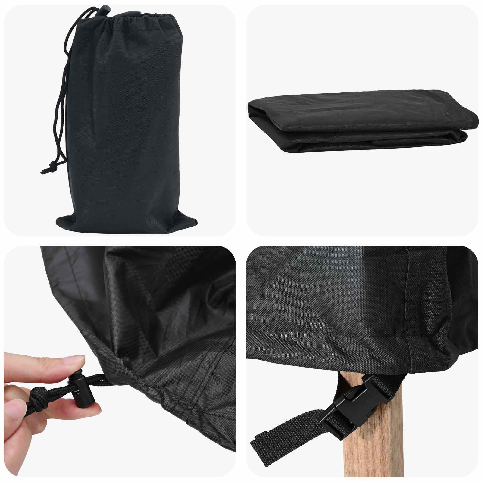Abdeckung für Möbel für den Outdoor Schwarz 195 x 76 x 82 cm