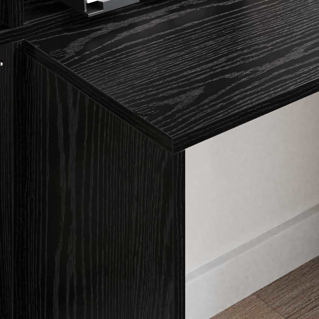 Schreibtisch mit Regal Weiß 138,5 x 55 x 143 cm Holzwerkstoff