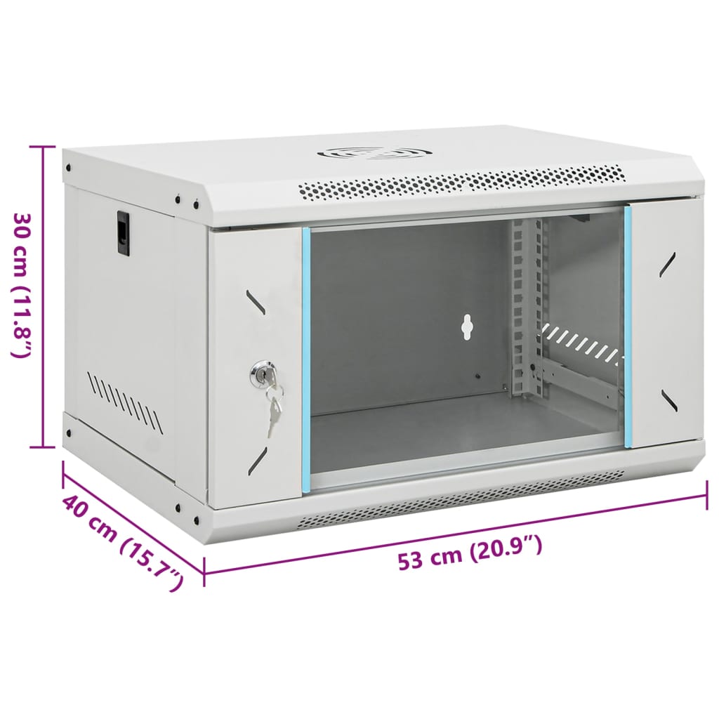 Netzwerkschrank mit Speicher Grau 60 x 45 x 28 cm Stahl