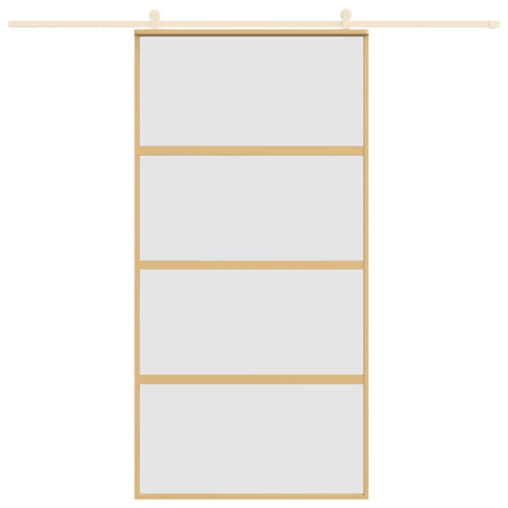 Schiebetür Aluminium und ESG Glas 90x205 cm Schwarz