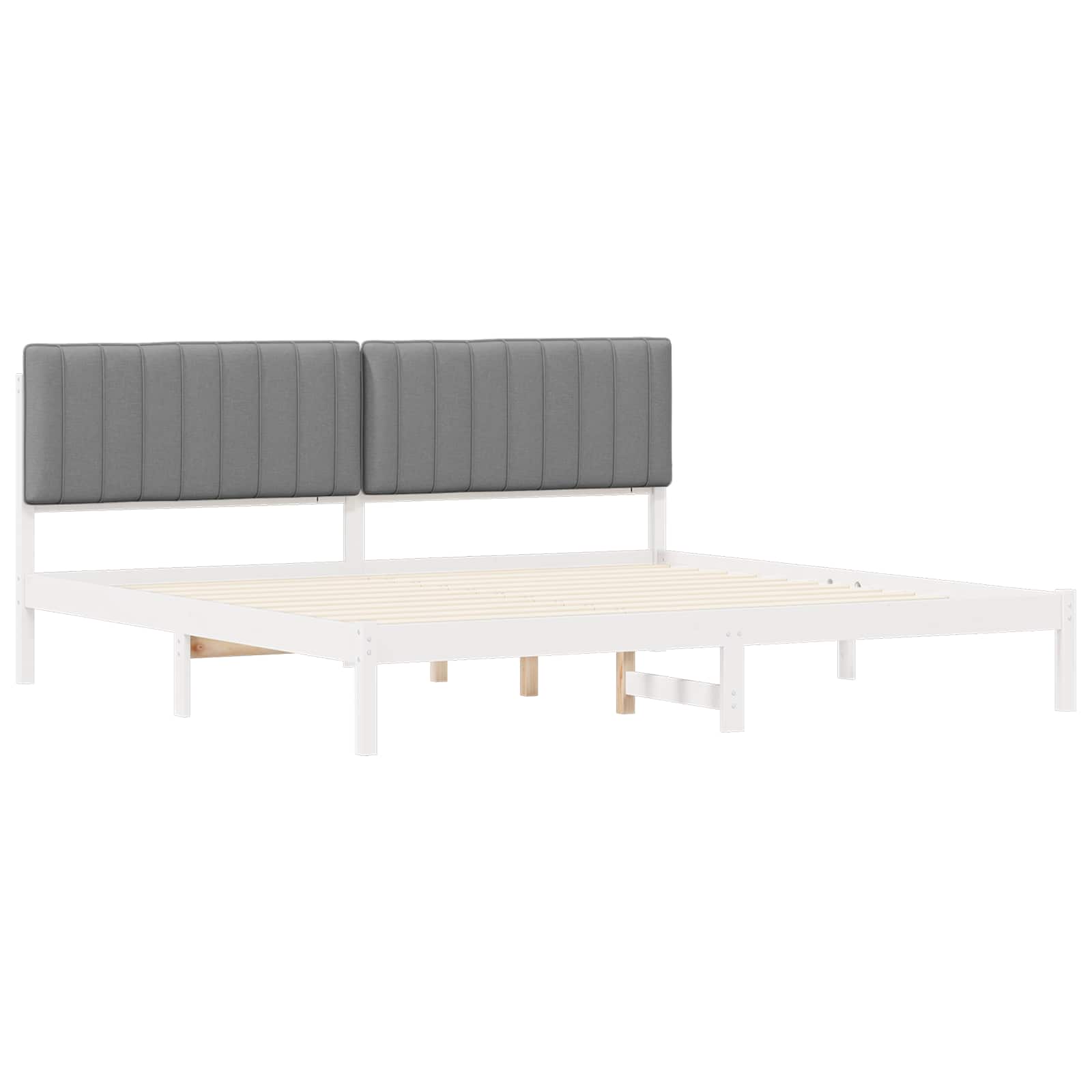Bettgestell mit gepolstertem Kopfteil Hellgrau 200 x 200 cm