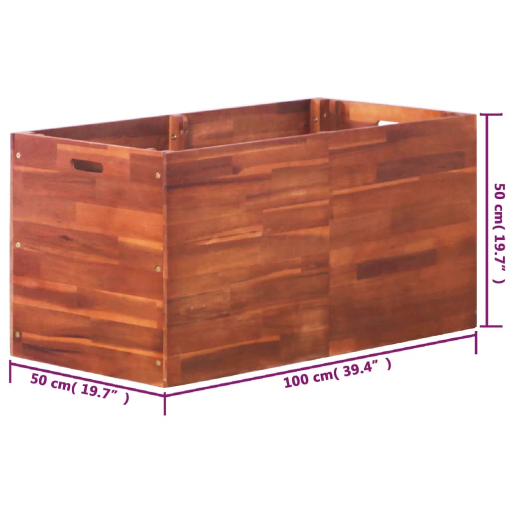 Garten-Hochbeet Akazienholz 200x50x50 cm