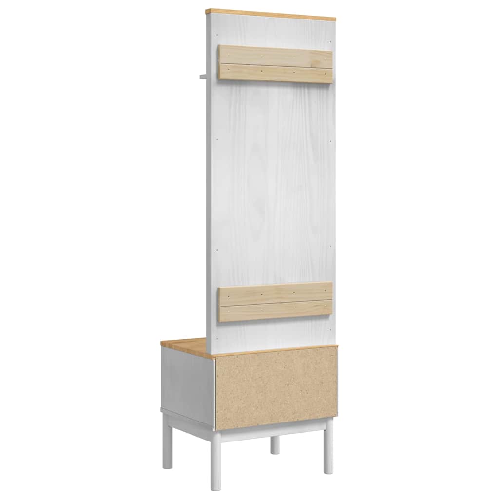 Flurschrank FLORO Wachsbraun 50 x 40 x 158 cm Massivholz Kiefer