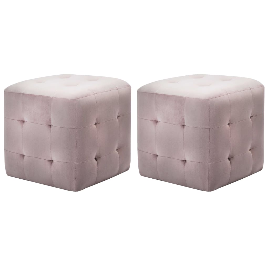 Pouf 2 Stk. Blau 30x30x30 cm Samtstoff