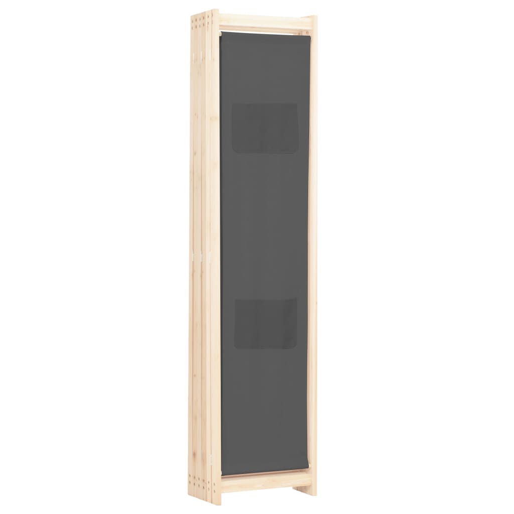 5-teiliger Raumteiler Creme 200 x 170 x 4 cm Stoff