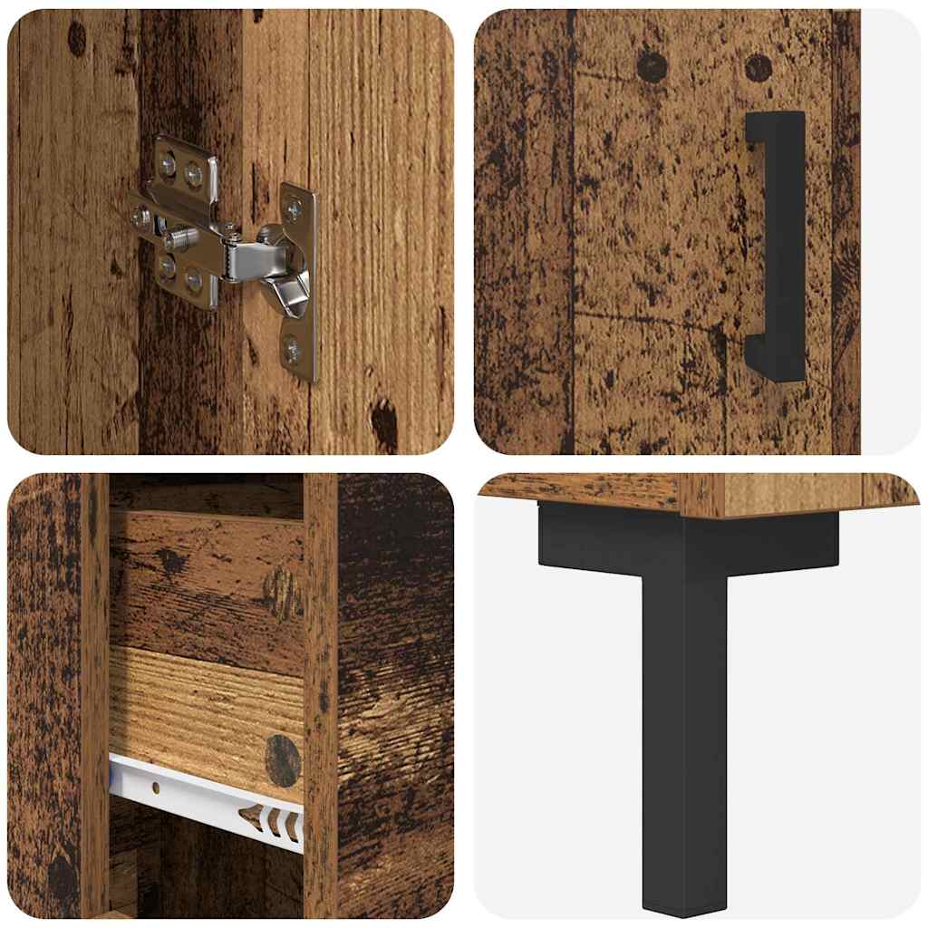 Highboard Hochglanz-Weiß 69,5x34x180 cm Holzwerkstoff