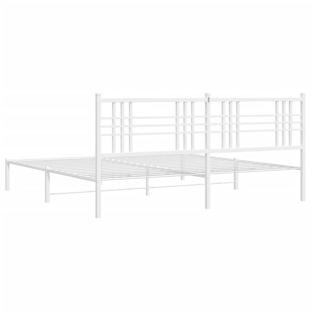 Bettgestell mit Kopf- und Fußteil Metall Schwarz 90x200 cm