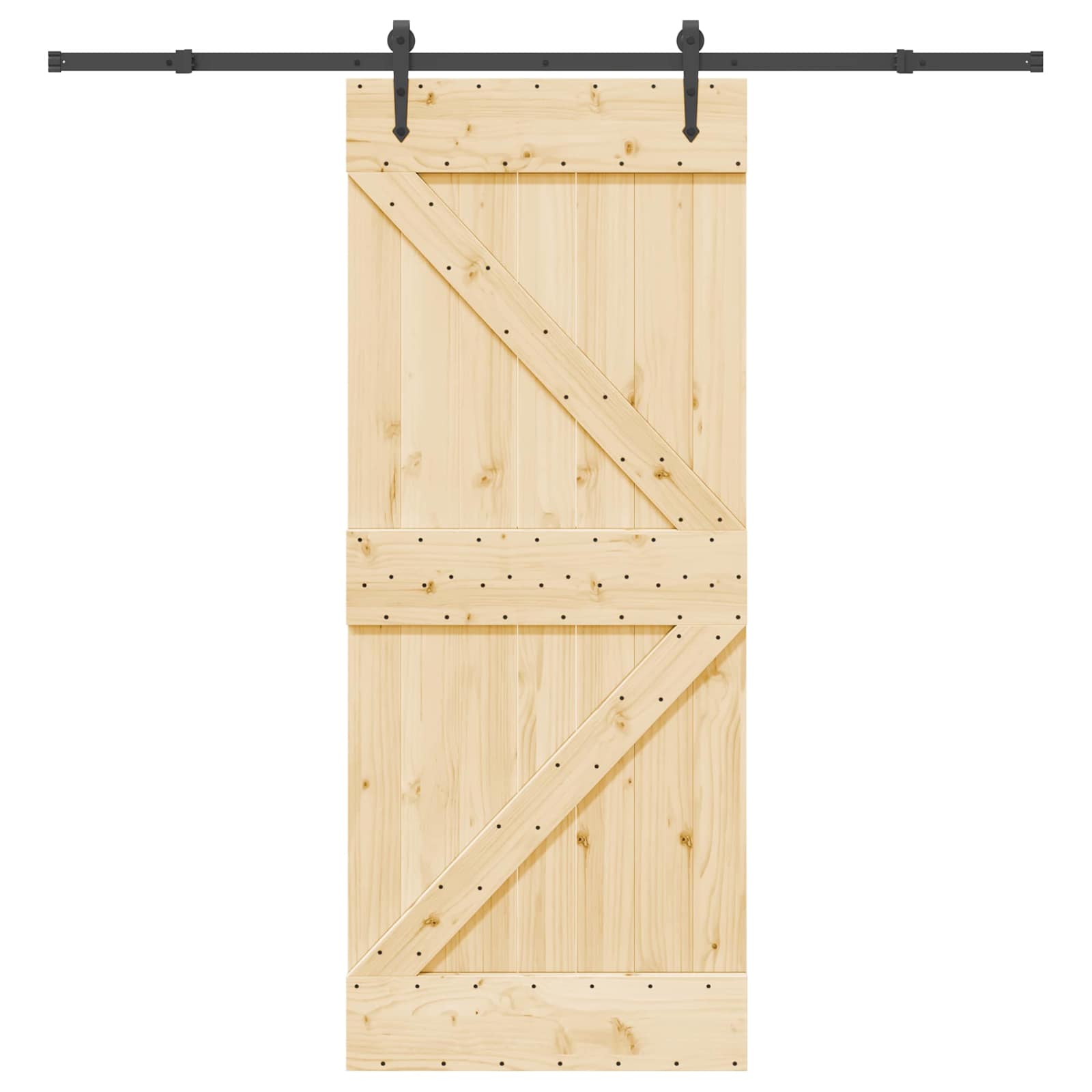 Schiebetür NARVIK Natürlich und Schwarz 70 x 210 cm (152,5 cm)