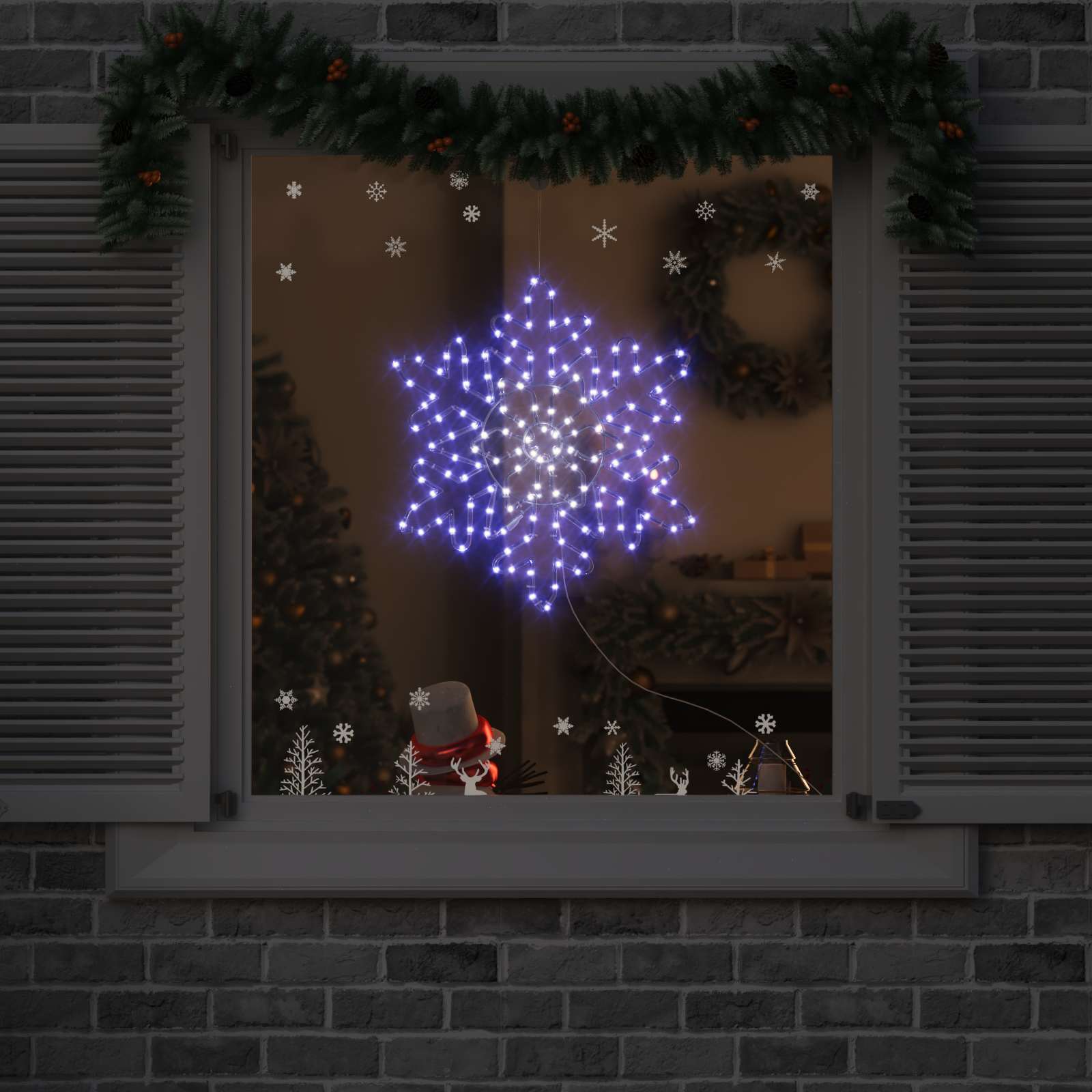 Weihnachts Schneeflocke Blau 55,5 x 55,5 x 0,75 cm PVC