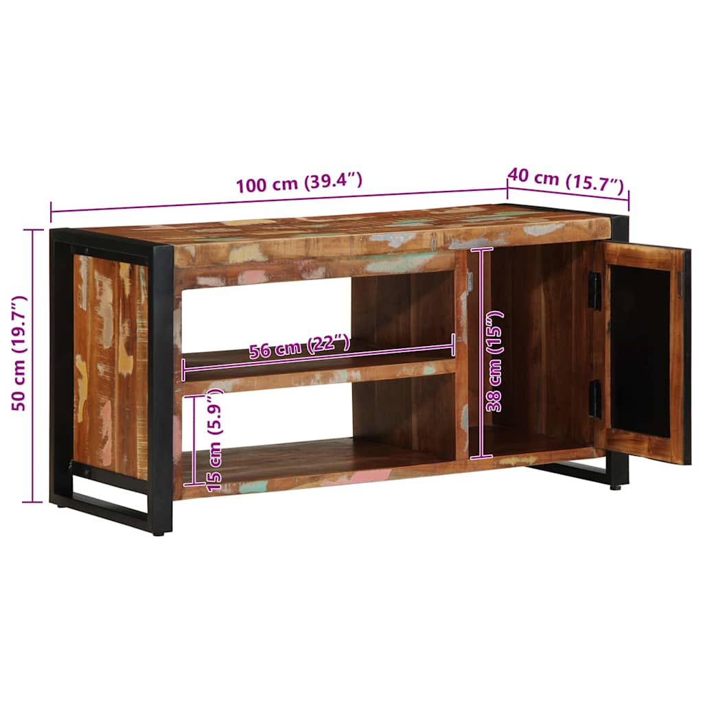 Schuhbank Braun 100 x 40 x 50 cm Massivholz Mango